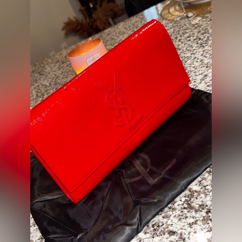 Yves Saint Laurent Red Clutch Bag